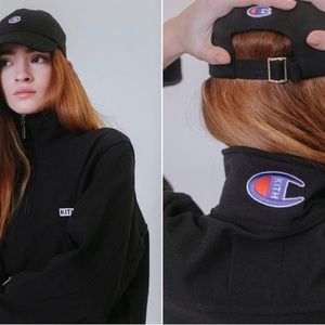 KITH x Champion Inika quarter zip sweatshirt black M